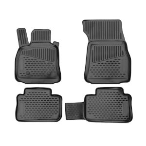 Audi Q8 E-Tron Floor Mats - Omac - Rubber TPE 4 Pcs - Black - 2019-2025